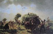 Rudolf Koller Heuernte bei drohendem Gewitter France oil painting artist